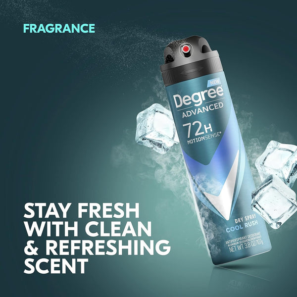 Degree Men Antiperspirant Deodorant Dry Spray Rush for With MotionSense Technology 3.8 oz