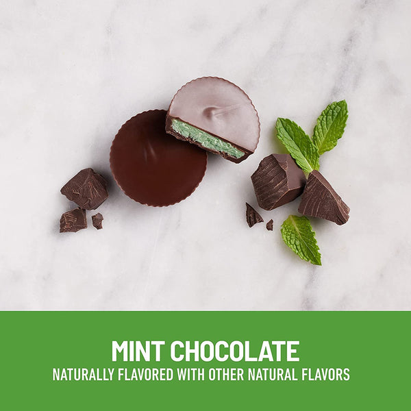 SlimFast Low Carb Chocolate Snacks, Keto Friendly for Weight Loss with 0g Added Sugar & 3g Fiber, Mint Chocolate Cup, 14 Count Box (Packaging May Vary)