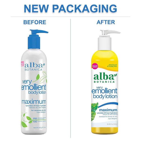 Alba Botanica Very Emollient Body Lotion, Maximum, 12 Oz