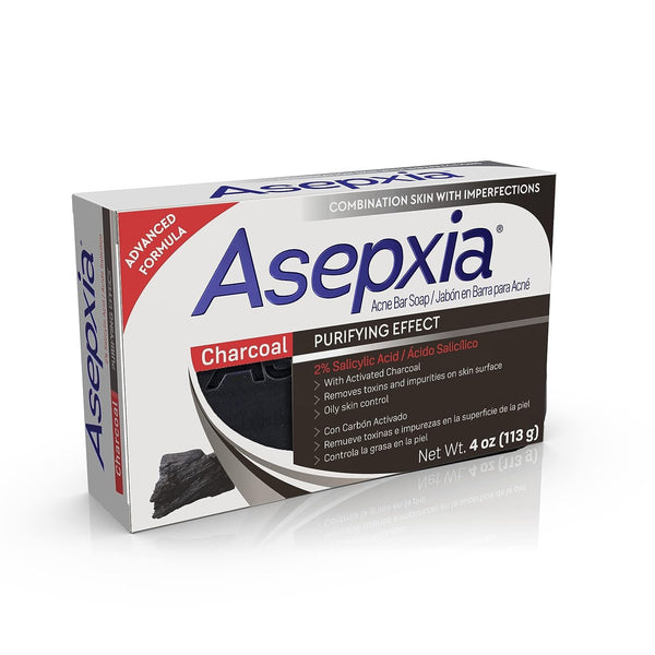 ASEPXIA with Activated Charcoal Purifying Effect Acne Treatment Bar Soap with Salicylic Acid, 4 Ounce