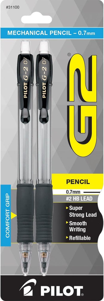 PILOT G2 Mechanical Pencils with Contoured Rubber Grip, 0.7mm Lead