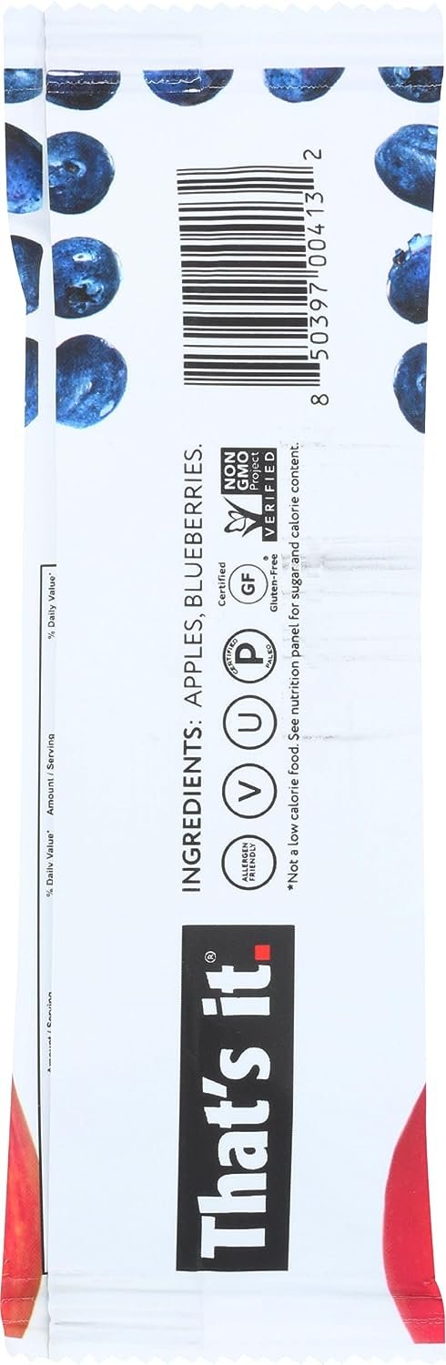 That's it, Apple + Blueberry Fruit Bar, 1.2 Ounce