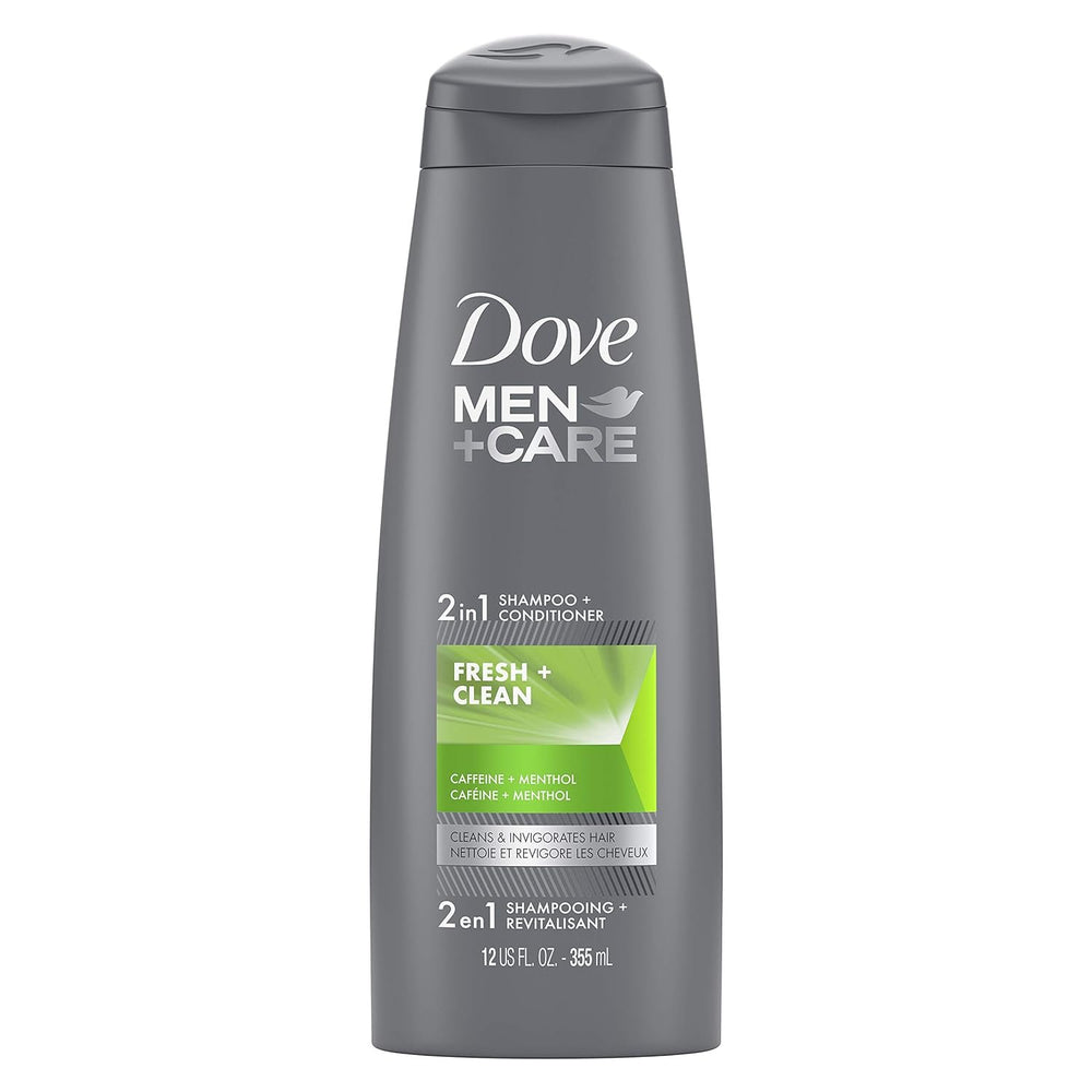 Dove Men+Care Fortifying 2 in 1 Shampoo and Conditioner for Normal to Oily Hair Fresh and Clean with Caffeine Helps Strengthen and Nourish Hair 12 oz