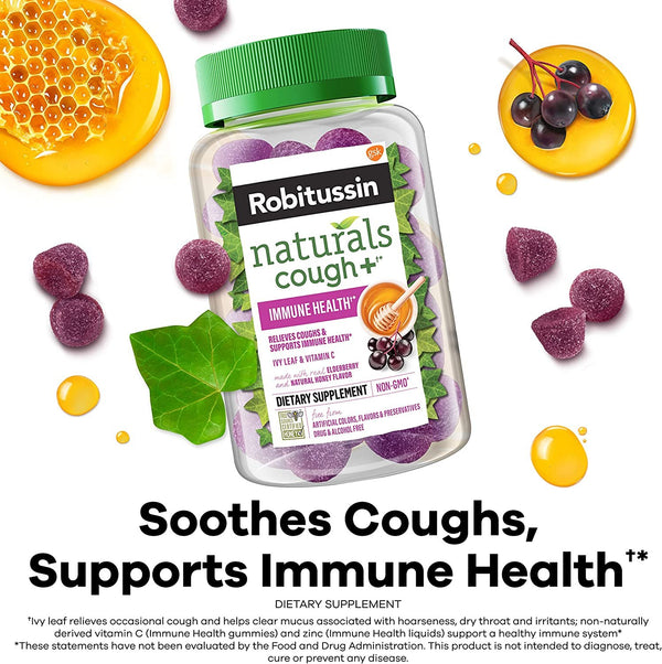 Robitussin Naturals Cough Relief & Immune Health Gummies 30ct/Expires 02/2024