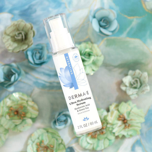 DERMA E Ultra Hydrating Dewy Skin Serum – Moisturizing Facial Treatment with Anti-Aging Squalane, Hyaluronic Acid and Ceramides to Smooth and Replenish, 2 FL Oz