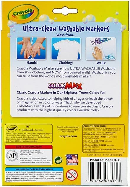 Crayola Fine Line Markers, Washable Markers, 12 Count