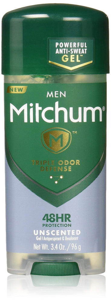 Mitchum Men Gel Antiperspirant Deodorant, Unscented, 3.4oz.