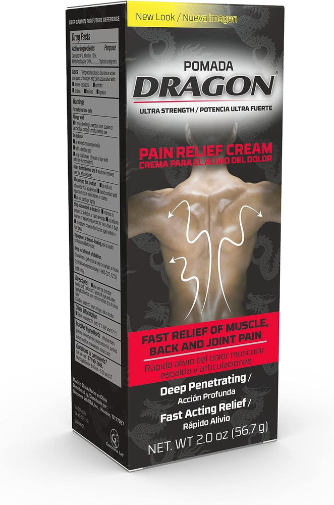 Dragon Ultra Strength Pain Relief Cream for Muscle, Back, Arthritis and Joint Pain, Deep-Penetrating & Fast-Acting Topical Rub with Analgesic Camphor & Menthol , 2 Ounce