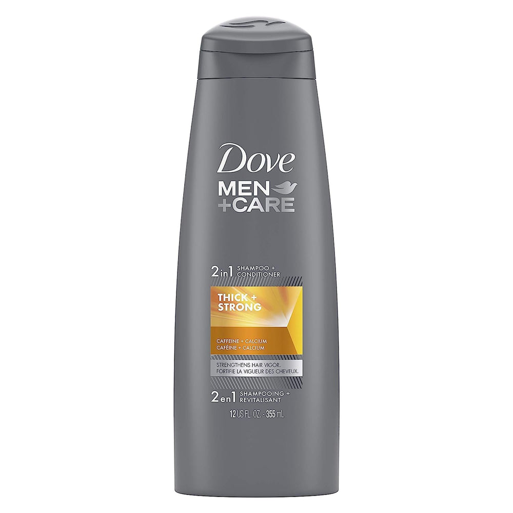 Dove Men+Care 2 in 1 Shampoo and Conditioner Thick and Strong 12 oz, 4 count