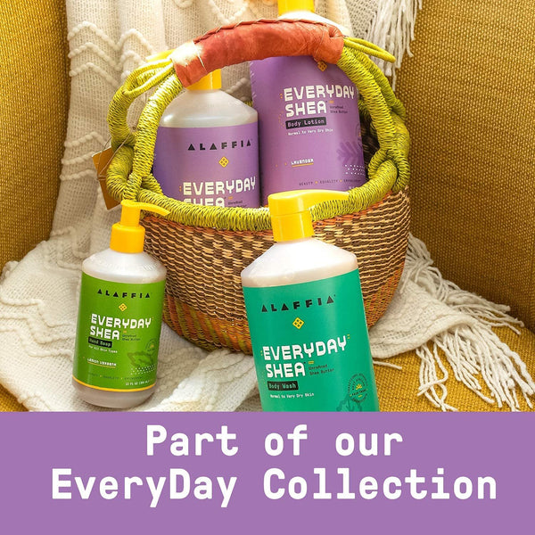 Alaffia EveryDay Shea Shampoo, Gentle Cleansing Shampoo for Normal to Dry Hair, Made with Fair Trade Unrefined Shea Butter, No Parabens or Phthalates, Lavender, 32 Fl Oz