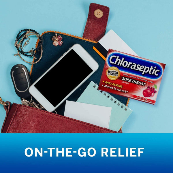 Chloraseptic Sore Throat Lozenges, Cherry Flavor, 18 Count