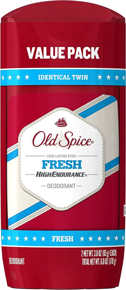 Old Spice High Endurance Long Lasting Stick Men's Deodorant, Fresh Scent - 3.0 Oz Ea, 2 Count