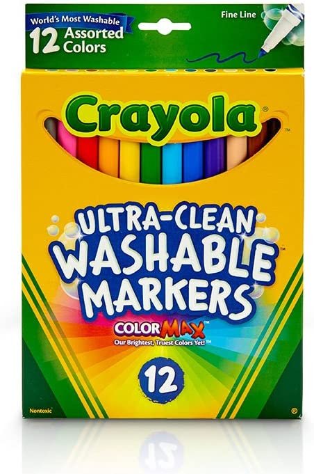 Crayola Fine Line Markers, Washable Markers, 12 Count
