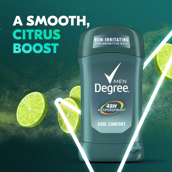 Degree Men Antiperspirant Deodorant Stick Cool Comfort 48 Hour Protection Non Irritating 2.7 oz (Packaging May Vary)