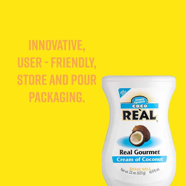 Coco Reàl, Cream of Coconut, 16.9 FL OZ Squeezable Bottle, Individually Boxed