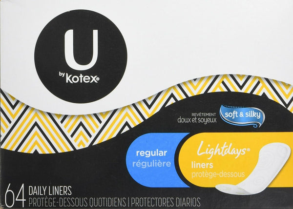 Kotex Natural Balance Lightdays Liners, Regular -64 ct.