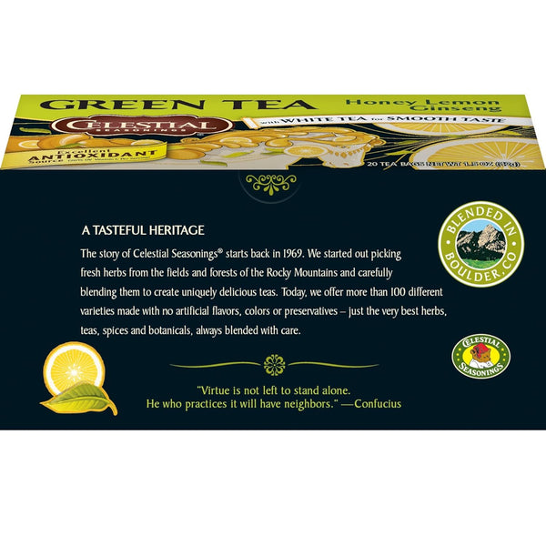 Celestial Seasonings Honey Lemon Ginseng Green Tea, 20 ct