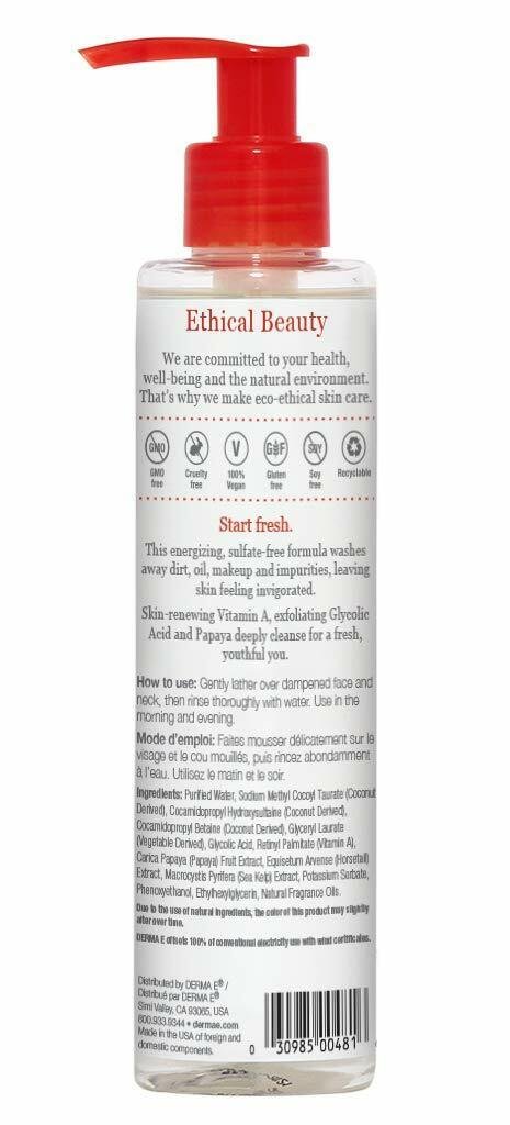 DERMA E Anti-Wrinkle Cleanser w/Glycolic Acid, 6 oz
