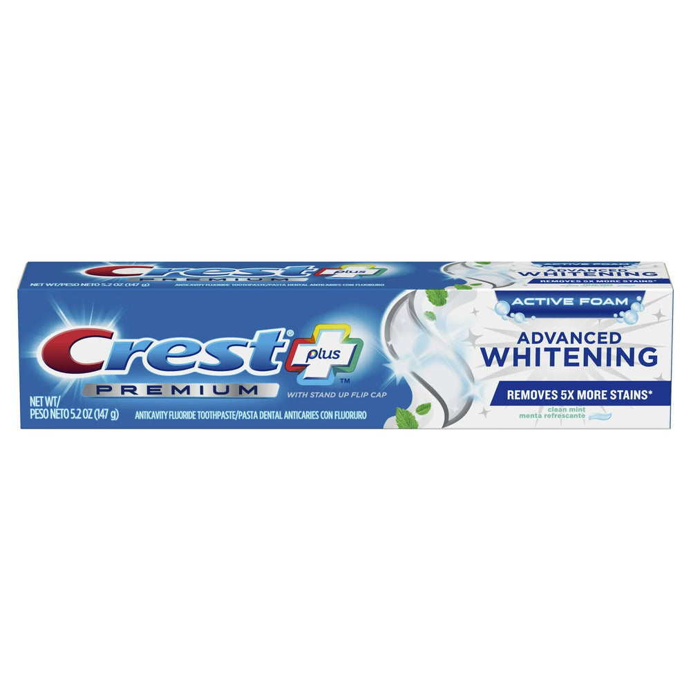 Crest Premium Plus Advanced Whitening Toothpaste, Clean Mint, 5.2 oz