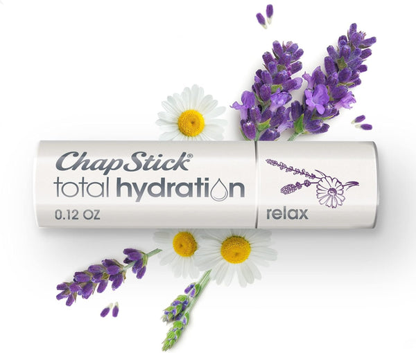 ChapStick Total Hydration Essential Oils Relax Chamomile + Lavender Lip Balm Tube, Lip Care - 0.12 Oz