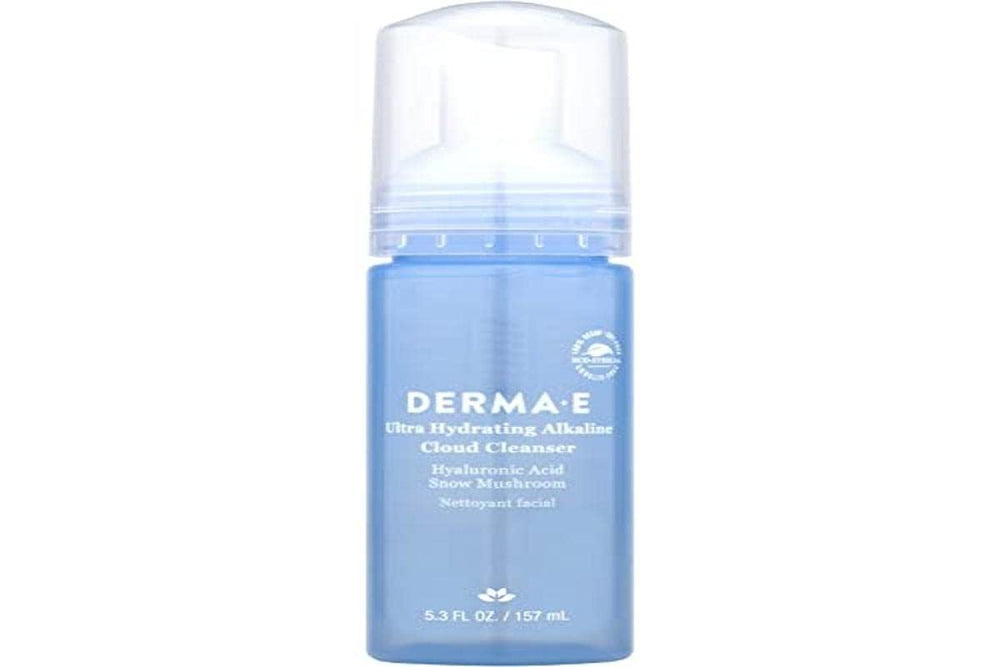 DERMA-E Ultra Hydrating Alkaline Cloud Cleanser – Gentle Foaming Face Wash with Hyaluronic Acid – Vegan Daily Facial Cleansing, 5.3 Oz