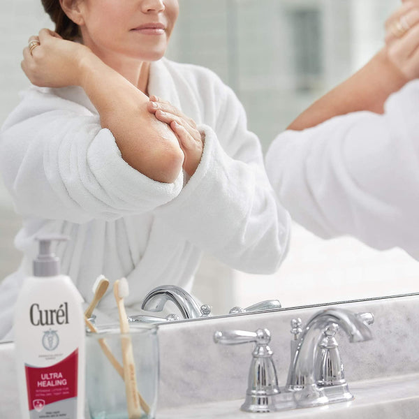 Curél Ultra Healing Body Lotion, Moisturizer for Extra Dry Skin, Body and Hand Lotion with Advanced Ceramide Complex and Hydrating Agents, for Tight Skin, 13 Ounces