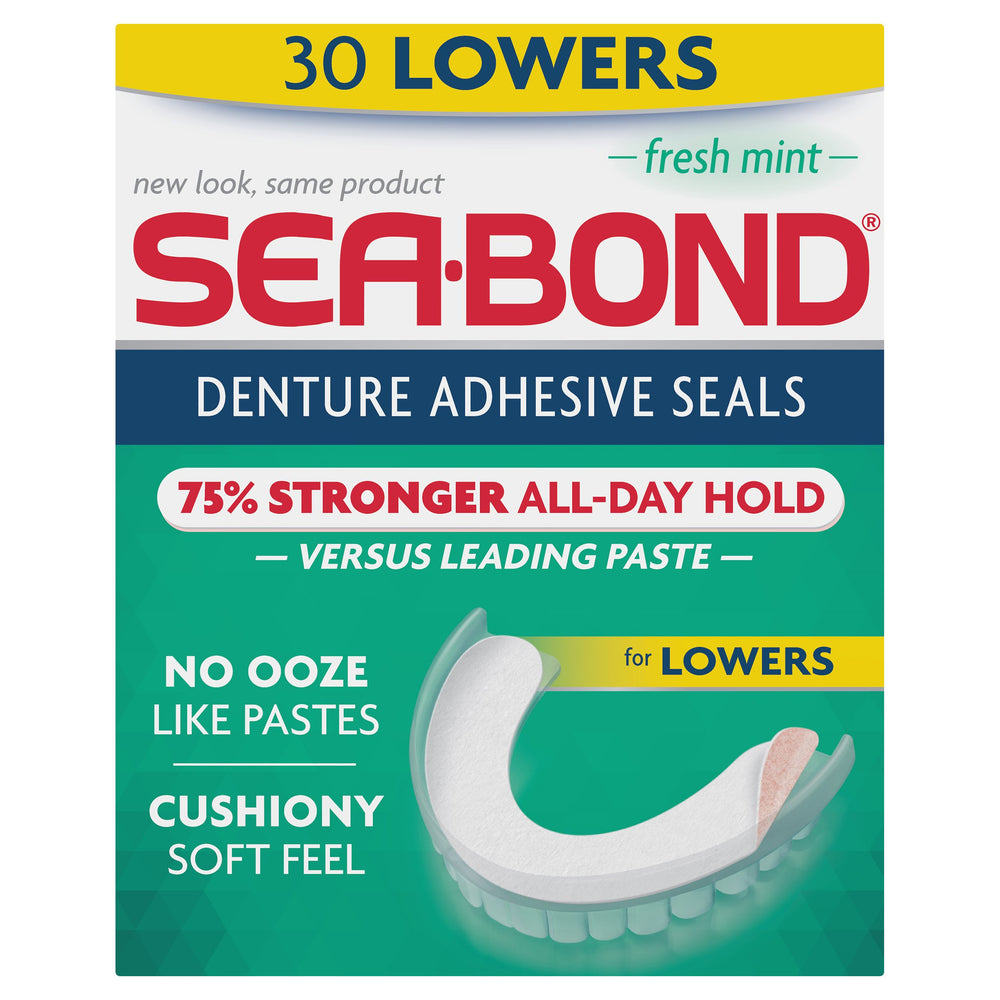 Secure Denture Adhesive Seals, Fresh Mint Lowers