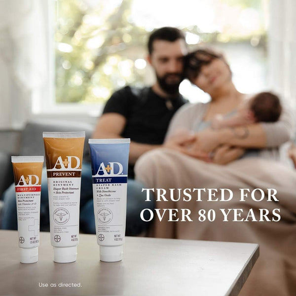 A+D First Aid Ointment - Moisturizing Skin Protectant for Dry Cracked Hands, Elbows, Heals and Lips - Use After Hand Washing
