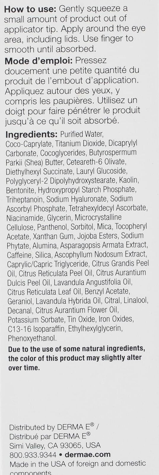 Derma E, Eye Cream Vitamin C Turmeric Caffeine, 0.5 Ounce