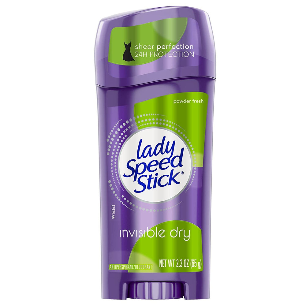 Lady Speed Stick Antiperspirant Deodorant, Invisible, Powder - 2.3 oz, Package may vary