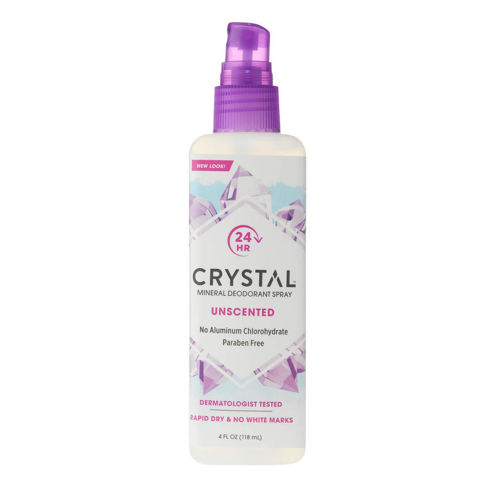 Crystal Essence Mineral Deodorant Body Spray, Unscented, 4 Oz