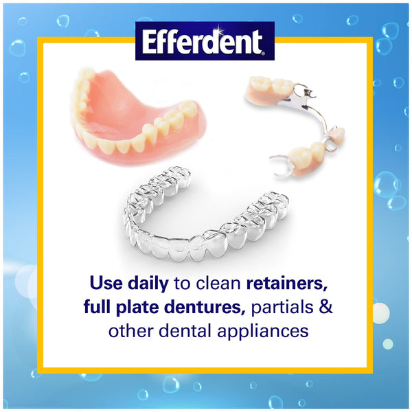 Efferdent Retainer Cleaner & Denture Cleanser Tablets, Overnight Whitening, 126 Tablets