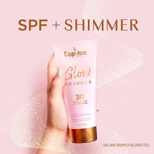 Coppertone Glow Hydrating Sunscreen Lotion with Illuminating Shimmer Minerals and Broad Spectrum SPF 30 Sunscreen, Water-resistant, Fast-drying, 5 oz