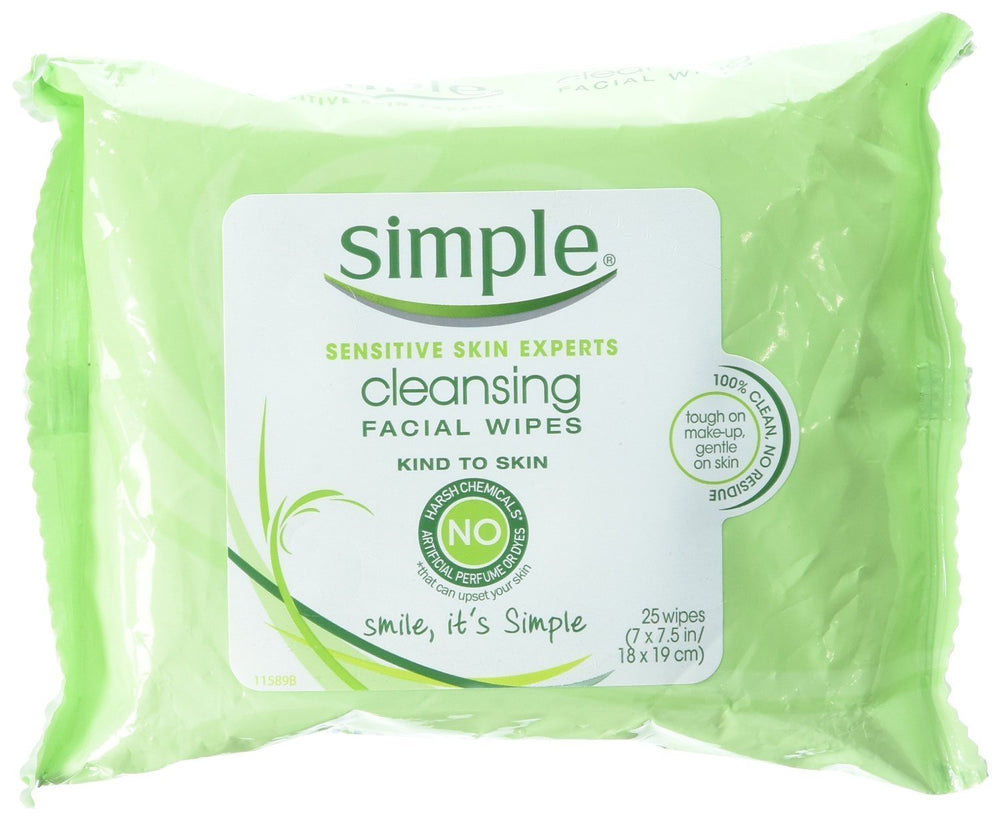 Simple Cleansing Facial Wipes (Packaging may vary),25 Each
