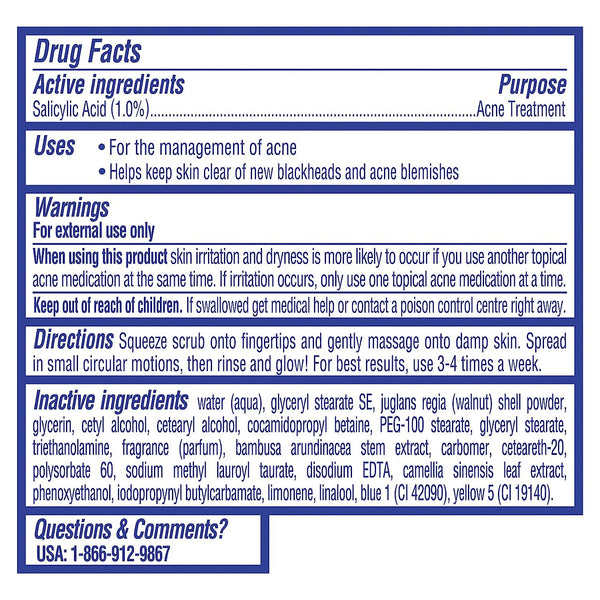 St. Ives Blackhead Clearing Face Scrub Clears Blackheads & Unclogs Pores Green Tea & Bamboo With Oil-Free Salicylic Acid Acne Medication, Made with 100% Natural Exfoliants 6 oz