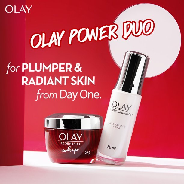 Olay Whips Power Duo Tone Perfecting Hydrating Essence (1 fl oz) + Regenerist Whip Cream (1.76 oz)