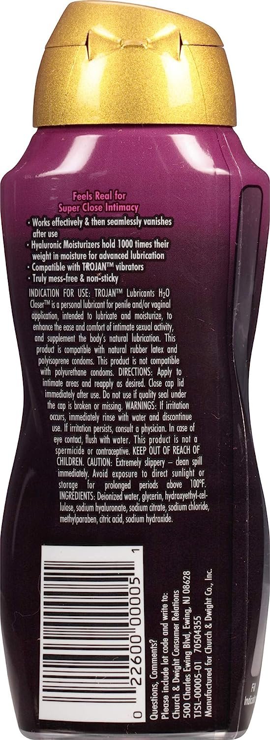 TROJAN Lubricants Water Based H2O Closer Personal Lubricant, 5.5 oz.