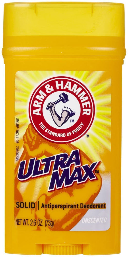 Arm & Hammer Deodorant 2.6 Ounce Solid Ultra Max Unscented (76ml)