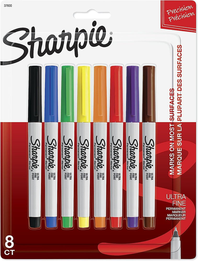 SHARPIE 37600PP Permanent Markers, Ultra Fine Point, Classic Colors, 8 Count