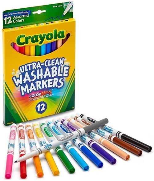 Crayola Fine Line Markers, Washable Markers, 12 Count