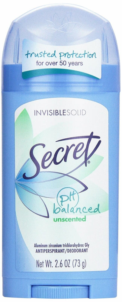 Secret Antiperspirant and Deodorant for Women, pH Balanced Invisible Solid,