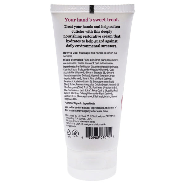 DERMA-E Rosehip and Almond Anti-Aging Shea Hand and Cuticle Cream – Vegan Collagen, Retinol and Vitamin E Moisturizer for Dry Skin – Cruelty Free Hand Lotion, 2 oz