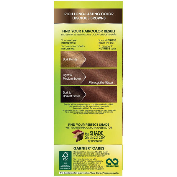 Garnier Nutrisse Nourishing Hair Color Creme, 535 Medium Gold Mahogany Brown  (Packaging May Vary)