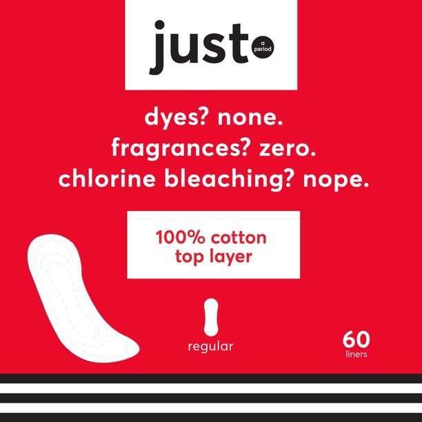 JUST Cotton Top Layer Liners, Regular Absorbency, 60 Ct