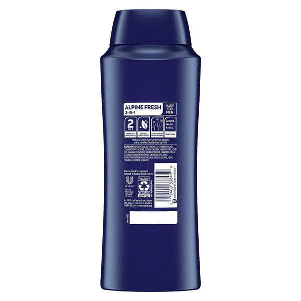 Suave Professionals Mens, 2 in 1 Shampoo/Conditioner, Alpine Fresh, 28oz
