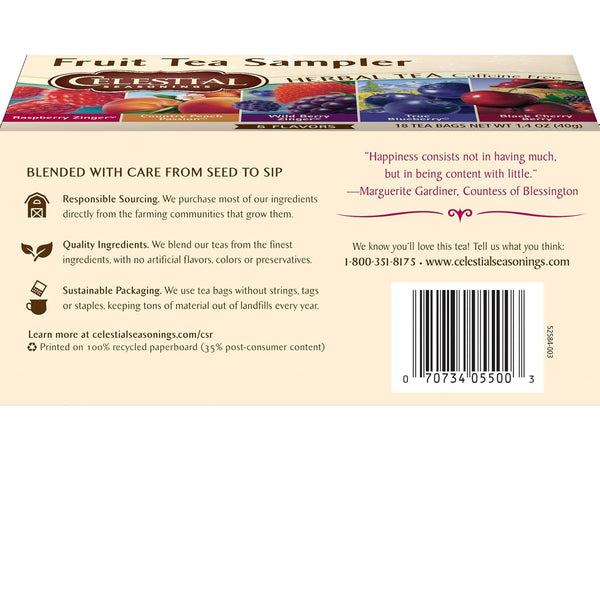 Celestial Seasonings Fruit Tea Sampler, 18 ct