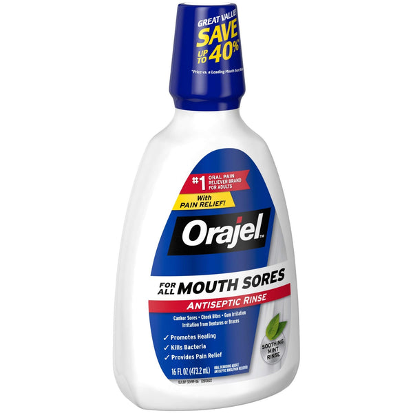 Orajel Antiseptic Mouth Sore Rinse, 16 Fluid Oz