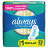 Always Ultra Thin Daytime Pads with Wings, Size 1, Regular, Unscented, 22 CT