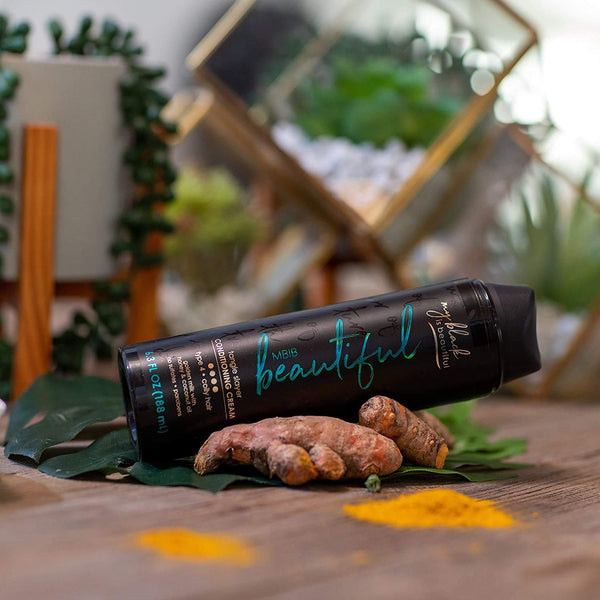MY BLACK IS BEAUTIFUL Nourishing Leave-In Conditioning Cream, for Curly and Coily Hair with Coconut Oil, Honey, and Tumeric, 6.3 fl oz