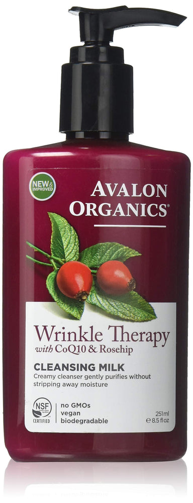 Avalon Organics Wrinkle Therapy Cleansing Milk, 8.5 oz.